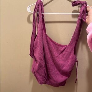 Pink Sleeveless Tie-Strap Top